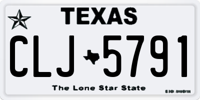 TX license plate CLJ5791