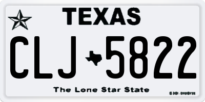 TX license plate CLJ5822