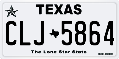 TX license plate CLJ5864