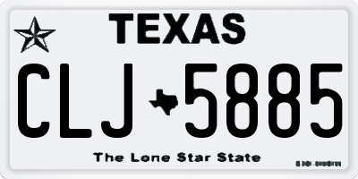 TX license plate CLJ5885