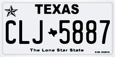 TX license plate CLJ5887