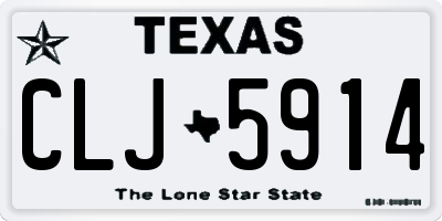 TX license plate CLJ5914