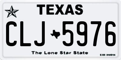 TX license plate CLJ5976