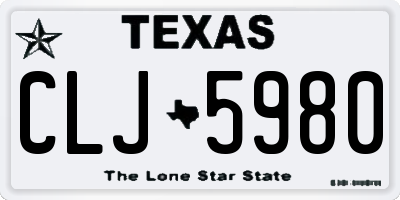 TX license plate CLJ5980