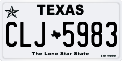 TX license plate CLJ5983