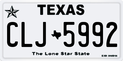 TX license plate CLJ5992
