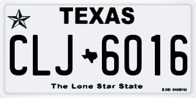 TX license plate CLJ6016