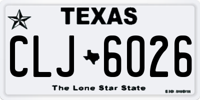 TX license plate CLJ6026