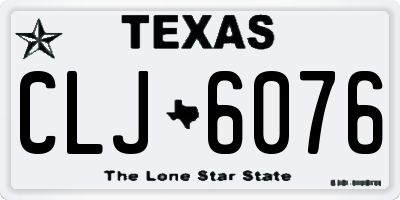 TX license plate CLJ6076
