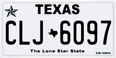 TX license plate CLJ6097