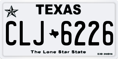 TX license plate CLJ6226