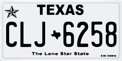 TX license plate CLJ6258