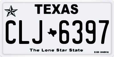 TX license plate CLJ6397