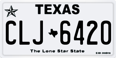 TX license plate CLJ6420