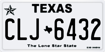 TX license plate CLJ6432
