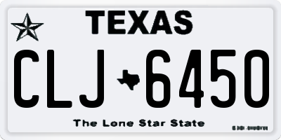 TX license plate CLJ6450