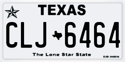 TX license plate CLJ6464