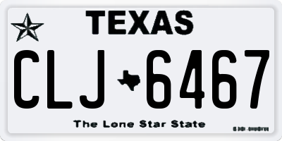 TX license plate CLJ6467