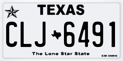 TX license plate CLJ6491