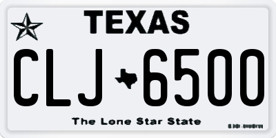 TX license plate CLJ6500