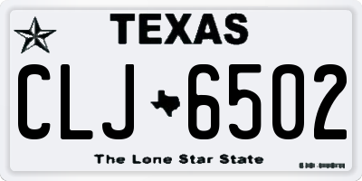 TX license plate CLJ6502