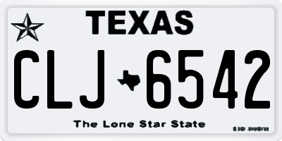 TX license plate CLJ6542