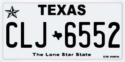 TX license plate CLJ6552