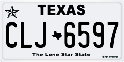 TX license plate CLJ6597