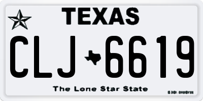 TX license plate CLJ6619