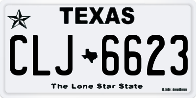 TX license plate CLJ6623