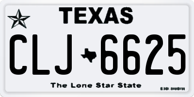 TX license plate CLJ6625
