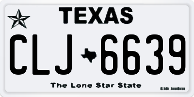 TX license plate CLJ6639