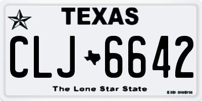 TX license plate CLJ6642