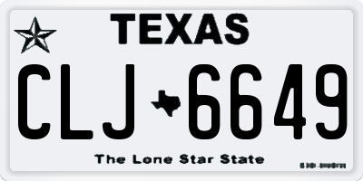 TX license plate CLJ6649