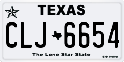 TX license plate CLJ6654