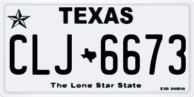 TX license plate CLJ6673