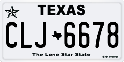 TX license plate CLJ6678