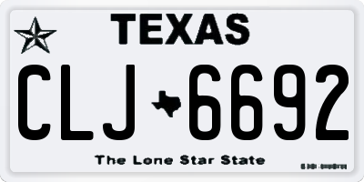 TX license plate CLJ6692