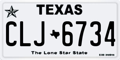 TX license plate CLJ6734