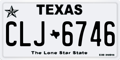 TX license plate CLJ6746