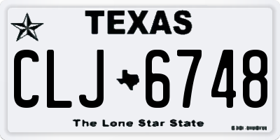 TX license plate CLJ6748