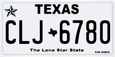 TX license plate CLJ6780
