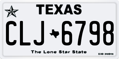 TX license plate CLJ6798