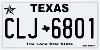 TX license plate CLJ6801