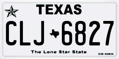 TX license plate CLJ6827