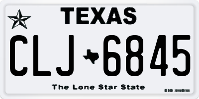 TX license plate CLJ6845