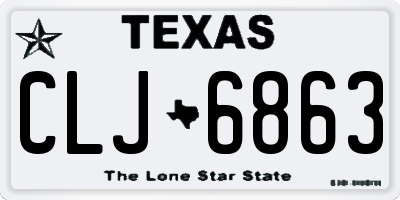 TX license plate CLJ6863