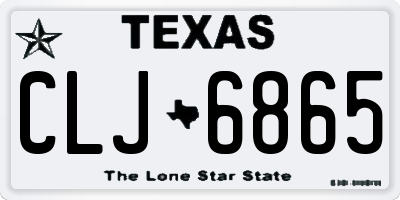 TX license plate CLJ6865