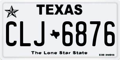 TX license plate CLJ6876