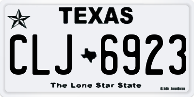 TX license plate CLJ6923